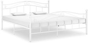 325001 vidaXL Рамка за легло, бяла, метал, 160x200 см