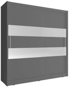 Гардероб Line с плъзгащи врати-200 x 62 x 214 cm-сив