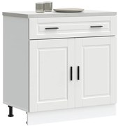 853977 vidaXL Кухненски шкаф "Porto" Бяла инженерна дървесина