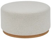 Пуф XL atmosphera Nesky, Букле, Бял, Ø81 см