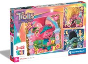 Clementoni - Пъзел Trolls 3 25292 3х48ч.