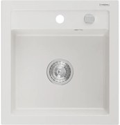 Mexen Vito кухненска мивка гранитна с 1 отделение 520 x 490 mm, бяла, сифон хром - 6503521000-20