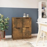 817019 vidaXL Сайдборди, 2 бр, опушен дъб, 30x30x70 см, инженерно дърво