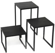 К-кт стойки за блок маса квадрат 3бр. Черен Мат - SG-79956(S3)