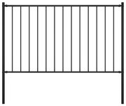 Sonata Оградно пано с колове прахово боядисана стомана 1,7x1 м черно