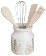 Комплект дървени кухненски прибори 4 бр. с поставка Grass - Casa Selección