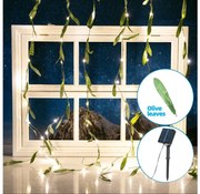 Aigostar - LED соларен гирлянд 70xLED/4x1m IP65 топла бяла olive