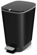 Матово черно пластмасово кошче за боклук с педал 25 l Chic Bin – KIS
