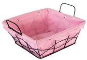 Панер квадратен метал/текстил 20x20x8см розов (VH11)