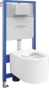 Mexen вграден комплект WC структура Fenix Slim с WC чиния Sofia, бял гланц - 6103354XX00