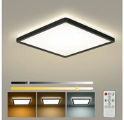 Brilagi - LED димируемо осветително тяло ULTRA SLIM LED/18W/230V 30x30 cm черно + дистанционно управление
