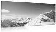 Картина на платно – Заснежени планини в черно-бял стил