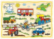 Woody - Дървен пъзел с дръжки - Превозни средства