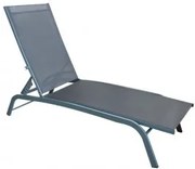 Метален шезлонг със сив текстил и сива рамка (EL-L1016S-GREY)