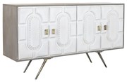 Бюфет DKD Home Decor Сив Златен Метал Бял Дърво манго (152 x 43 x 84 cm)