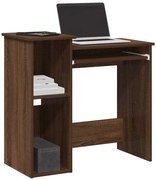 860451 vidaXL Бюро с рафтове, кафяв дъб, 84x40x78 см, инженерно дърво