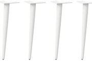 4012509 vidaXL Крака за масичка за кафе, конична форма, 4 бр., бели, 30-31 см, стомана