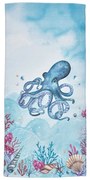 Синя памучна плажна кърпа 76x160 cm Octopus – Catherine Lansfield