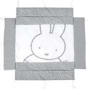 Бял/сив калъф за матрак за детско легло със смес от памук 96 cm Miffy – Roba
