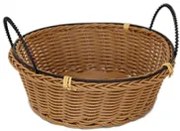 Панер кръгъл водоустойчив PVC с метални дръжки 20x7см кафяв TU20753CS CN-(181073-2) - Horecano