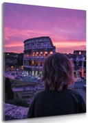 Картина на платно – Жена с изглед към Колизеума