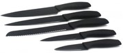 Комплект ножове ZEPHYR ZP 1633 Y5B, 5 части, Неръждаема стомана, Незалепващо покритие, Черен