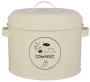 Бял контейнер за компостируеми отпадъци 6,3 л Vintage - Esschert Design