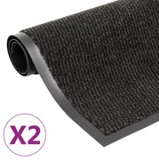3051614 vidaXL Правоъгълни изтривалки 2 бр усукани влакна 90x150 см черни