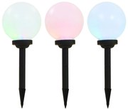 Sonata Градински соларни лампи, LED, 3 бр, сферични, 20 см, RGB