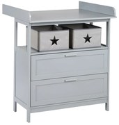 Сив детски скрин с маса за преповиване 87x100x75 cm Hamburg – Roba
