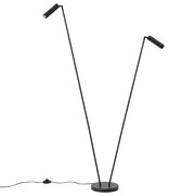 Модерна подова лампа черна 2 светлини GU10 35mm - Thomas