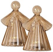 Кафяви светли декорации в комплект от 2 бр. ø 6,5 см Alberte - Sirius