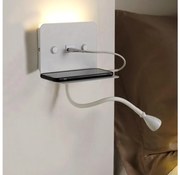 ONLI - LED Гъвкав малка лампа с рафт и USB зареждане PLAK LED/1W/230V бял
