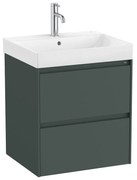 Конзолен шкаф за баня A851687513, Roca, с централен умивалник, зелен мат, 55х46х64.5см