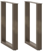 4013179 vidaXL Крака за трапезна маса, U-образни, 2 бр., естествена стомана, 50 x (72-73) см, стомана