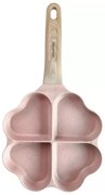 Тиган с 4 отделения Klausberg KB 7820, 19 см, Във формата на сърце, Mраморно покритие, Индукция, Розов