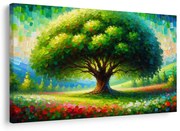 Картина на платно – Цветно дърво на живота на поляна