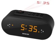 Sencor - Радио будилник с LED дисплей и проектор 5W/230V 1xCR2032 черен