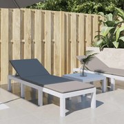 364724 vidaXL Шезлонг с възглавници, бял, PP