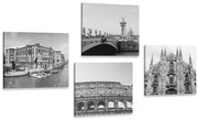 Комплект картини – Исторически градове в черно-бяло