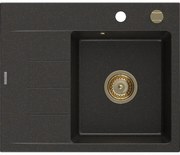 Mexen Ben гранитна мивка с една камера с отцедник, дясна 600 x 500 мм,