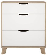 Скрин от дъбов декор в бял и естествен цвят 79x92x40 cm Ikast – Tvilum