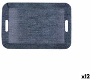 Поднос за закуска Quid Habitat Син Пластмаса 33 x 23 x 4 cm С дръжки Denim (12 броя)