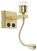 Модерна стенна лампа месинг с гъвкава ръка - Brescia Combi