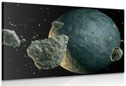 Картина на платно – Метеорити около планетата