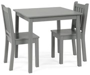 GINGER HOME К-кт дървена маса с 2 столчета СИВА