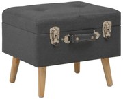 247520 vidaXL Табуретка за съхранение, 40 см, тъмносива, текстил