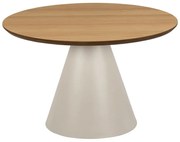 Кръгла масичка за кафе с дъбов плот в кремав и в естествен цвят ø 65 cm Soli – Actona