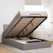 3311453 vidaXL Османска легло с матрак, таупе, 120x200 см, плат