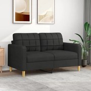 359095 vidaXL 2-местен диван, черен, 140 см, текстил